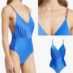 FARM Rio Beaded Strap One Piece Swimsuit